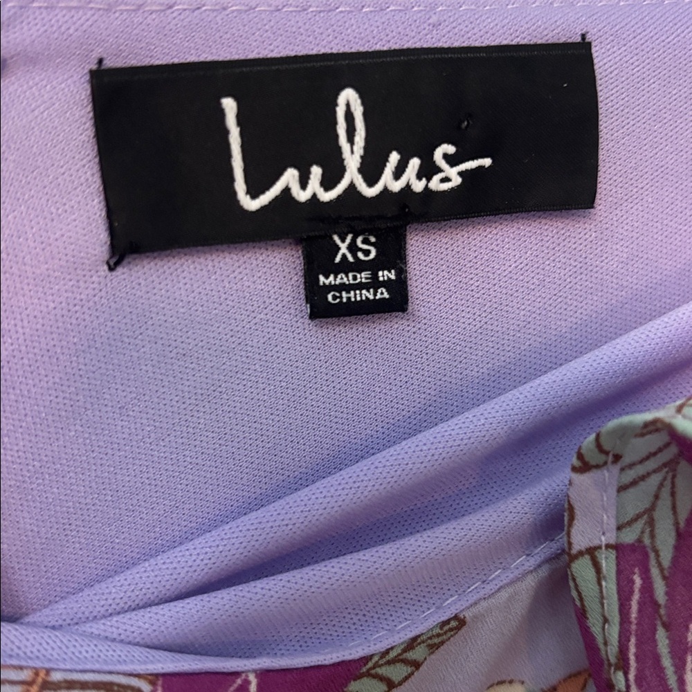 Lulu’s Fleur-Evermore Lavender Floral Print Ruffled Midi Dress Size Extra Small - Picture 3 of 8